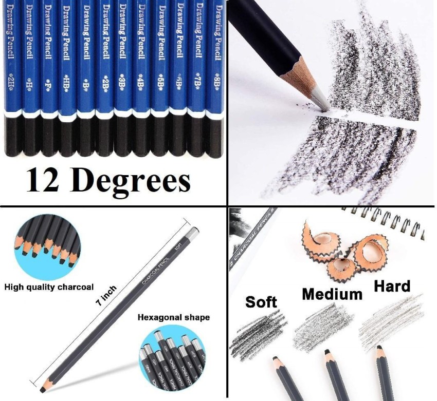 Corslet 47 Pieces Drawring Set Pencil Kit Professional Graphite Charcoal  Sketch Kit Drawing Pencils and Sketching Kit for Artist Painting Shading  Sketch Book with Zipper Carry Bag Drawing Kit for Artists 