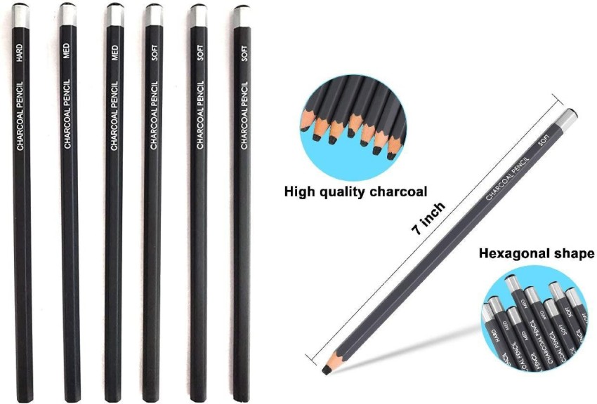 3 Pcs/Set Professional drawing pencil Sketch Charcoal Pencils white brown  Writing & Sketching school supplies set cute 2H-14B