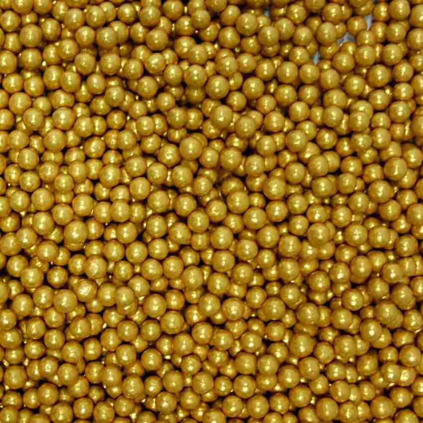 Confect Edible Gold Disco Balls Sprinkles 5 MM 120 Gms for cake