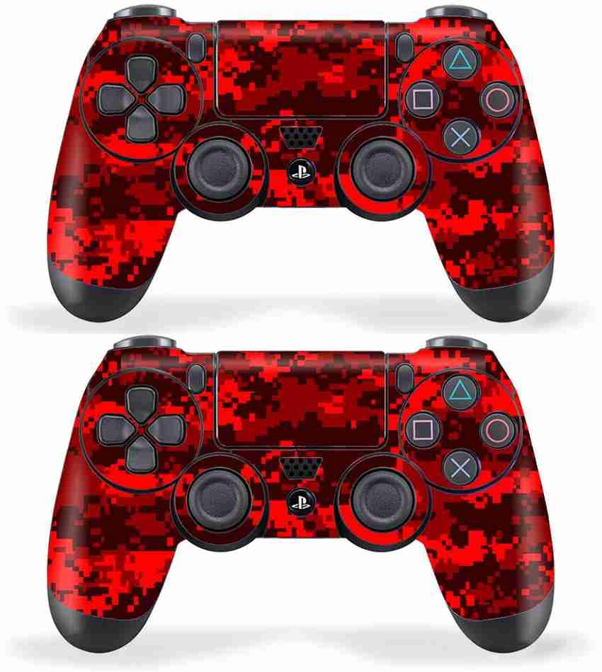 Techfit Combo of 2 Printed Skin Wrap Vinyl Sticker For PS4 DualShock Wireless Controller Camo Red Gaming Accessory Kit Techfit Flipkart