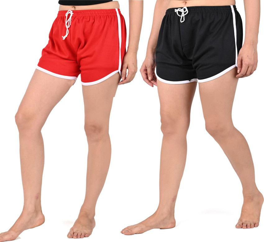 SRV Solid Women Red Black Hotpants Regular Shorts Gym Shorts Cycling Shorts Sports Shorts Running Shorts Buy SRV Solid Women Red Black Hotpants Regular Shorts Gym Shorts Cycling Shorts Sports Shorts