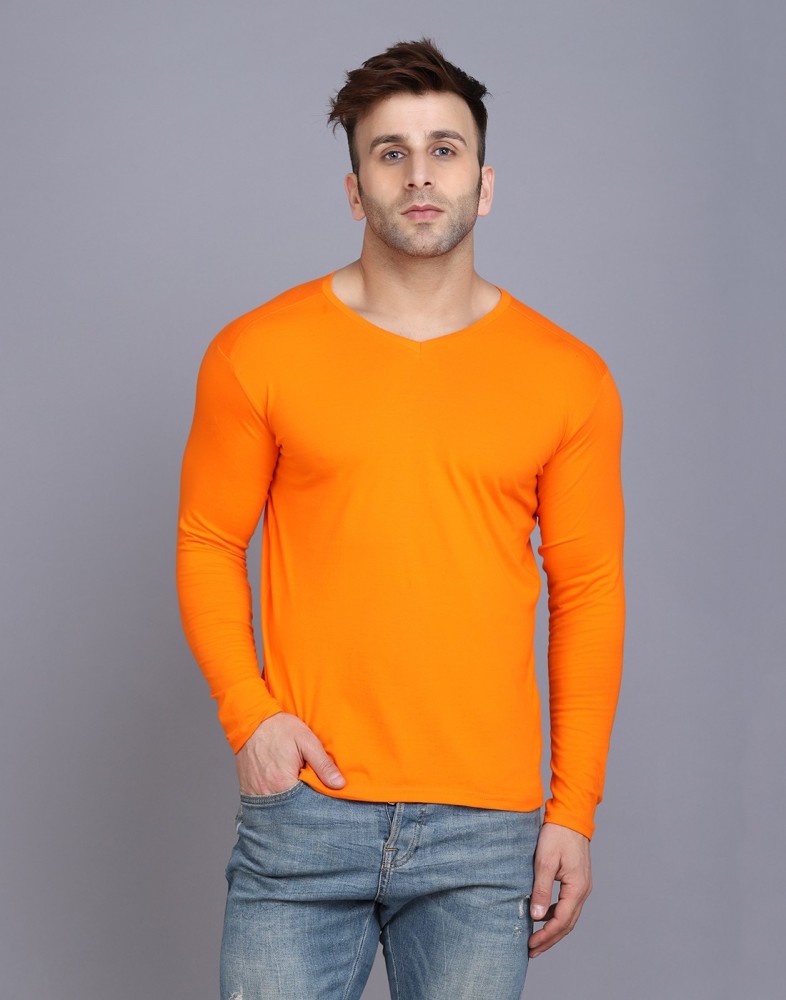 Vneck Men's Shirt - Orange - S