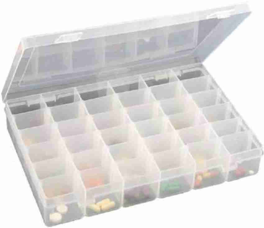 Anshri Plastic Transparent 1 Layer with 36 Grid Earring Storage Box,  Portable Jewelry Craft Accessories Storage Box Basket Container with  Collapsible and Removable Dividers 36 Grid- 1 pis,Pink Color : :  Home & Kitchen