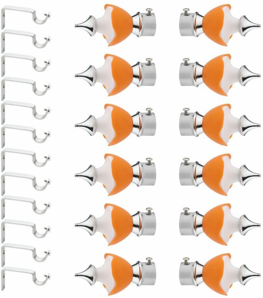 GRIVAN Silver, Orange Rod Rail Bracket, Curtain Hooks, Curtain Knobs, Curtain  Rods Metal Price in India - Buy GRIVAN Silver, Orange Rod Rail Bracket,  Curtain Hooks, Curtain Knobs, Curtain Rods Metal online