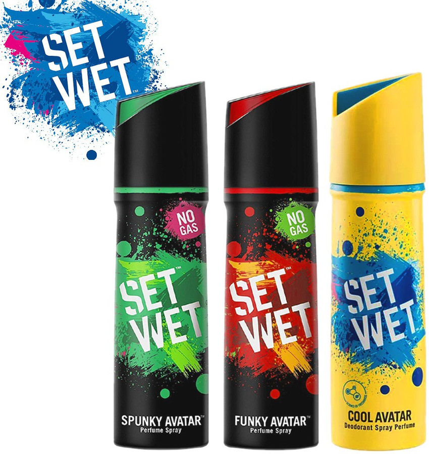Set Wet Deodorant Spray Perfume Cool, Action And Allure