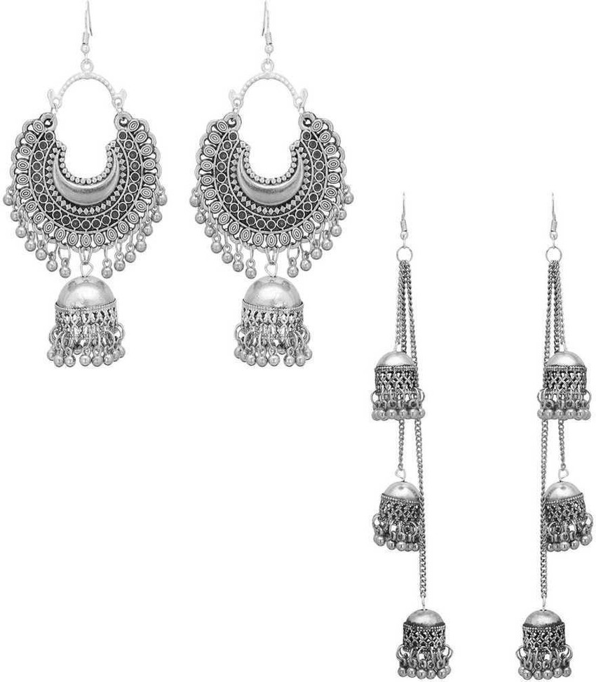 Flipkartcom  Buy ZuriKrisha Stylish Party wear White Jhumki Earrings for  Women and Girls Pearl Metal Chandbali Earring Online at Best Prices in India