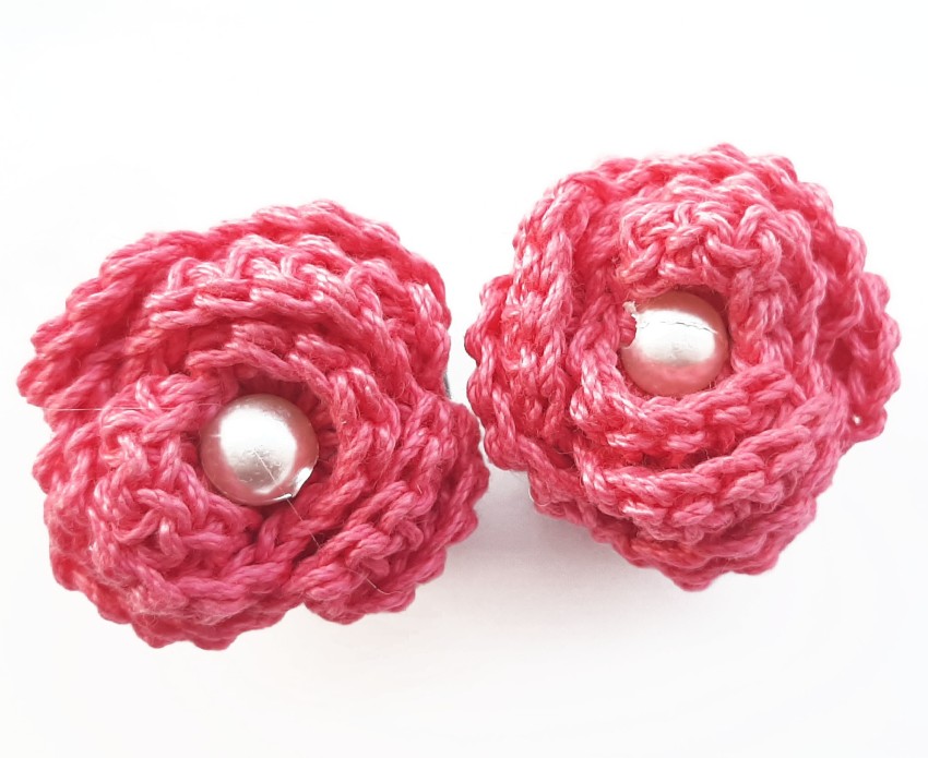 Flipkartcom  Buy My Little Princess Crochet Rose Earrings Cotton Dori  Stud Earring Online at Best Prices in India
