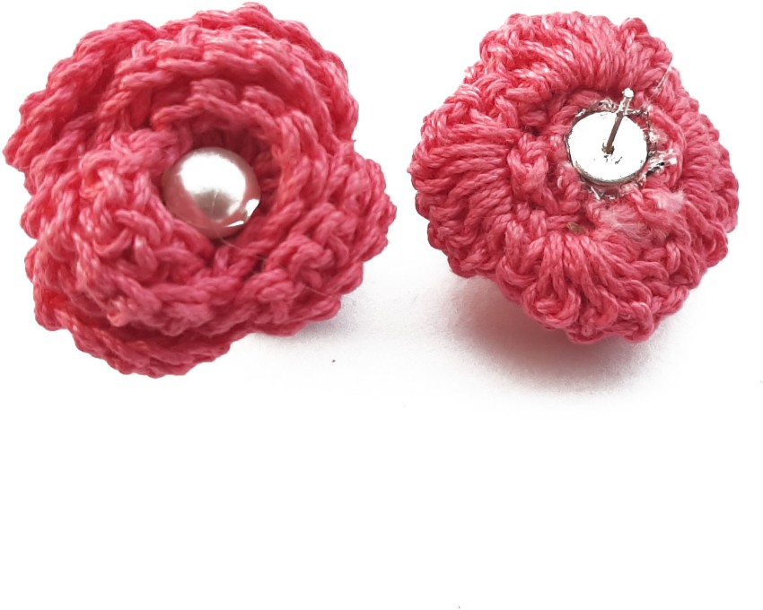 YAALZ Crochet Elegant Weightless Thread Earrings In Sunflower Pattern   Yaalz