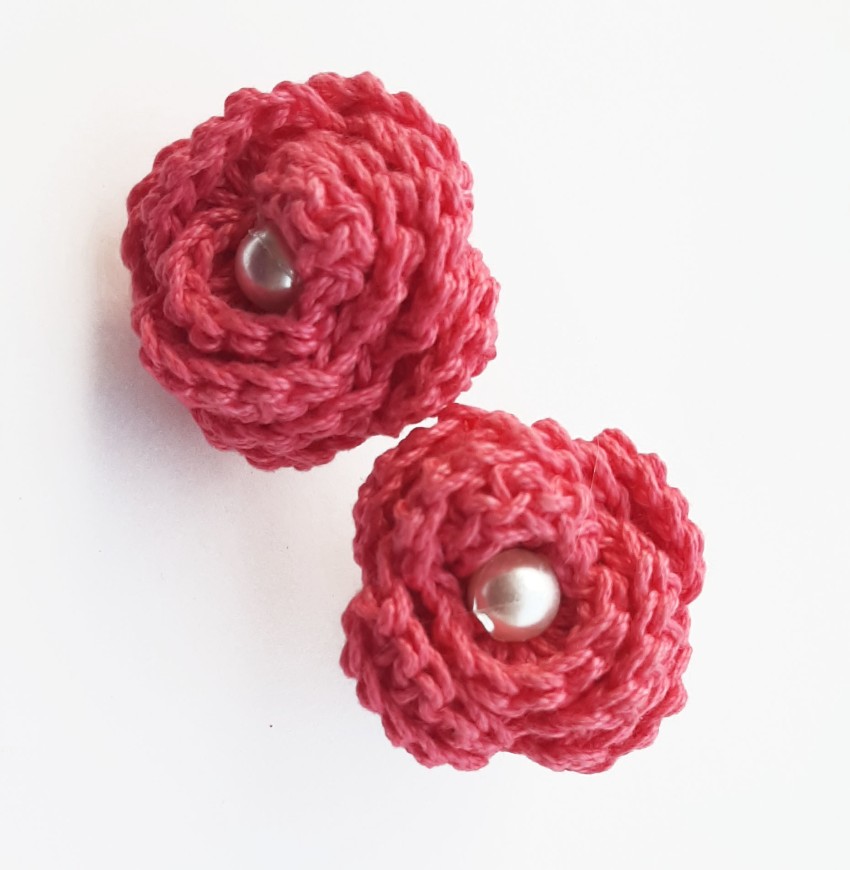 Get Merlot Flower Crochet Earrings at  499  LBB Shop