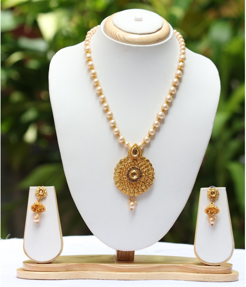 Swarajshop Alloy Gold plated Gold Jewellery Set Price in India Buy Swarajshop Alloy Gold plated Gold Jewellery Set Online at Best Prices in India Flipkart