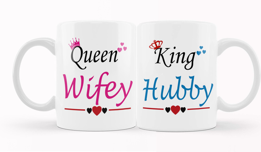 Husband and wife mug set top