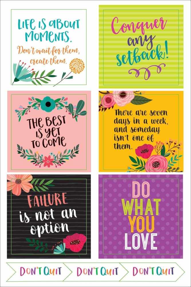 decor kafe 29 cm Motivational Quotes Stickers For Decorating and Organizing  Journal Planner,Fridge, Laptop etc (Pack Of 5 A4 Size sheets) Self
