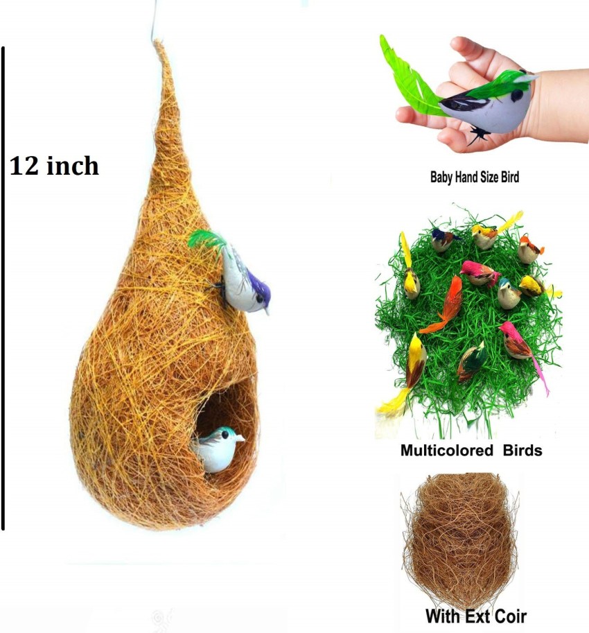 LIVEONCE NATURAL BIRD NEST FOR ALL SPECIES BIRDS, SQUARIEEL pack