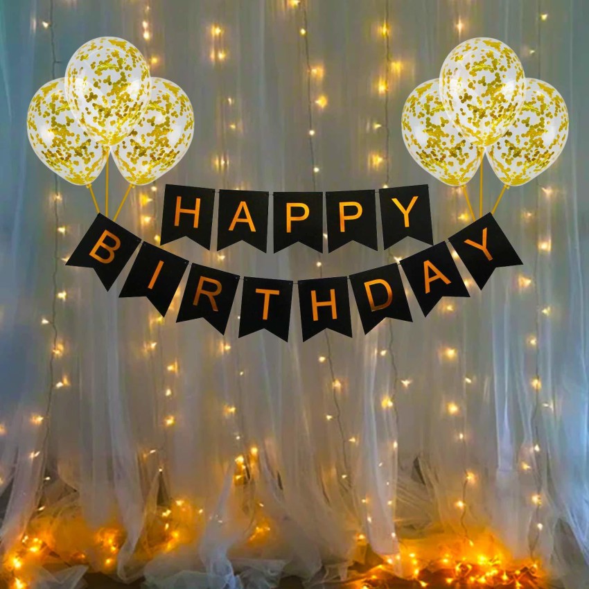 Green Birthday Decoration Items Combo Set For Boys Girls Kids- Happy  Birthday Banner, Metallic Balloons, Glue Dot,Arch Strip, Balloon Pump, Star  Foil Net With Led Fairy Light For Birthday Decorations Celebrations 