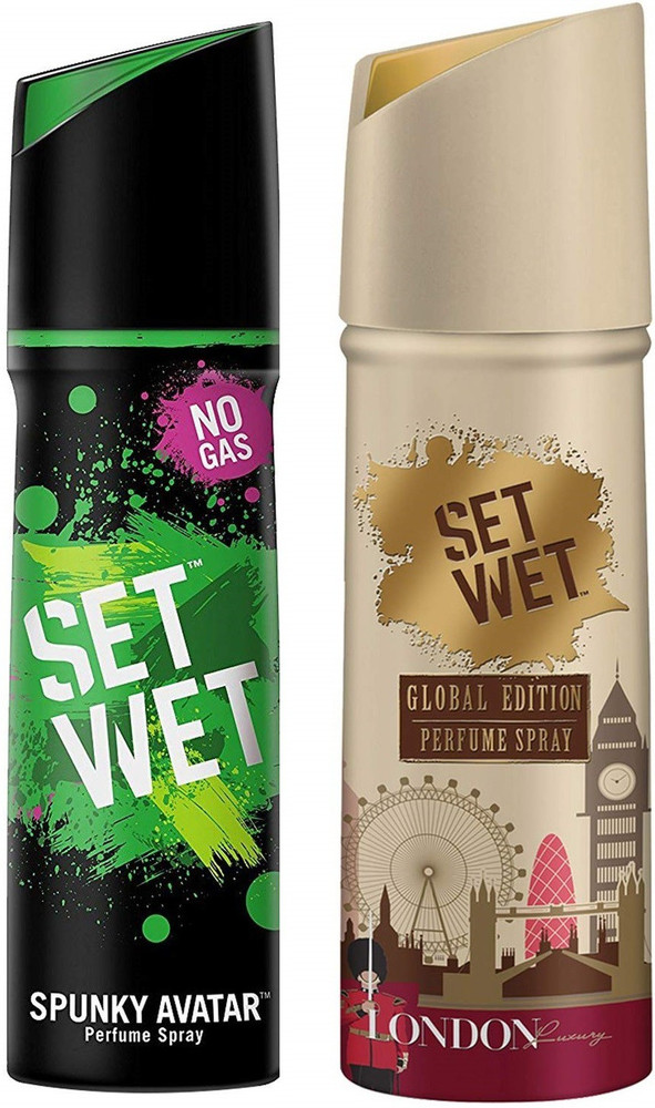 SET WET Spunky Avatar London Luxary 120 ml X 2 Perfume