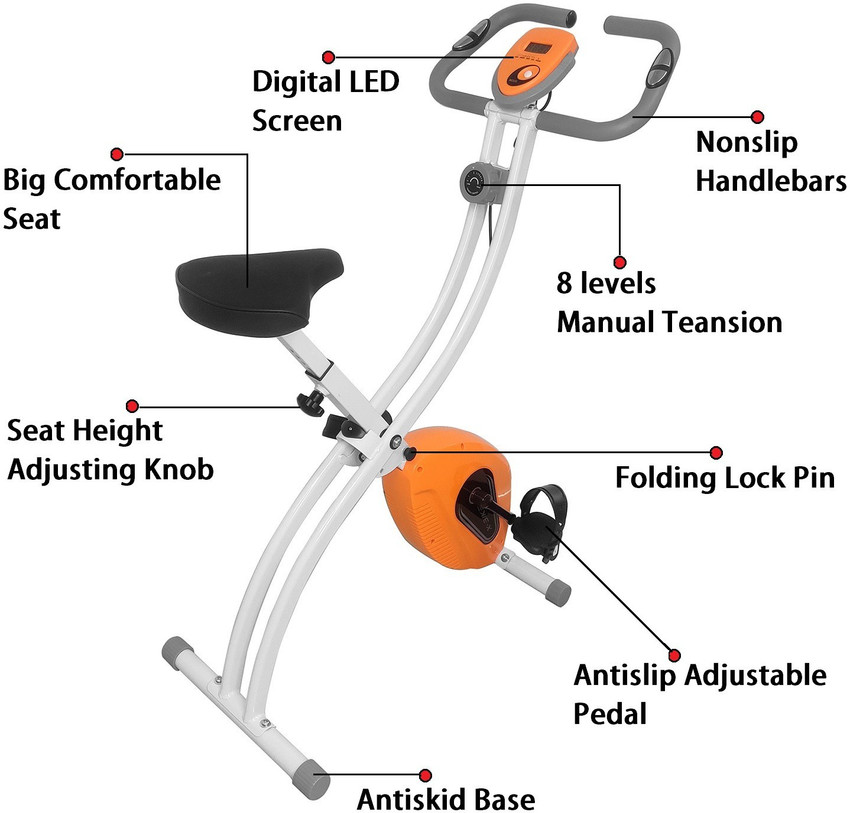 DOLPHY Folding Exercise Bike for Home gym for health Fitness LCD