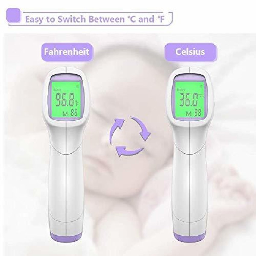 THE-261 Non-Contact Digital Laser Infrared IR Forehead Gun Thermometer  Electronic Tester for Kids Baby Adult Human Body & Surface Temperature
