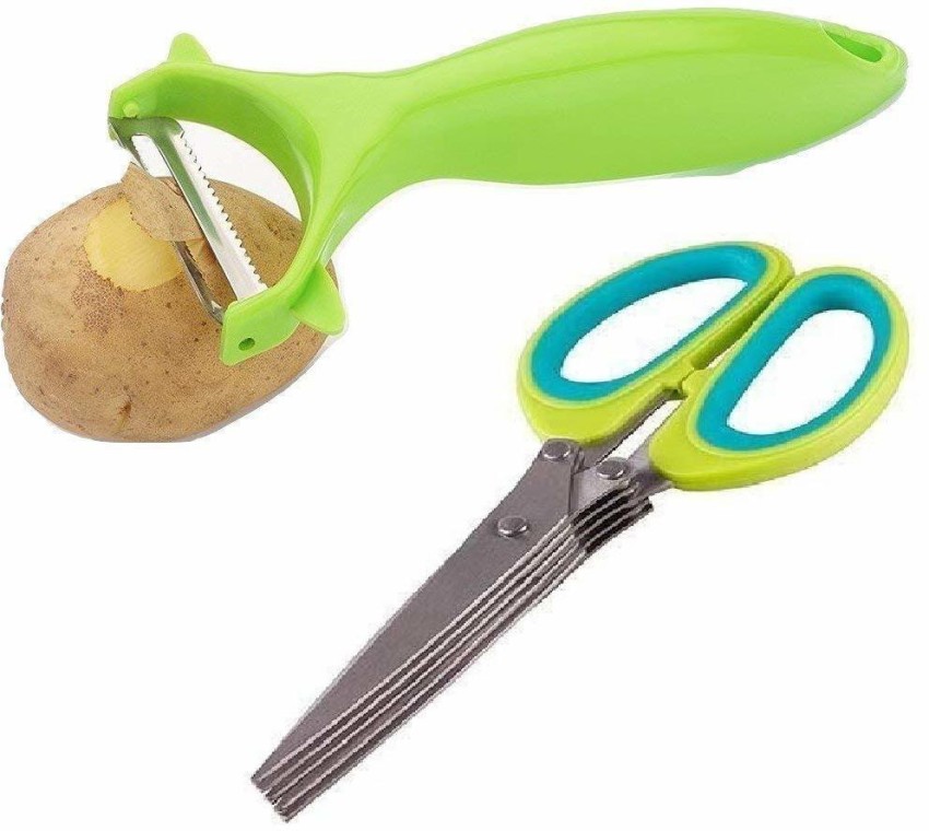 Herb Scissors Set Cool Kitchen Gadgets Gifts Kitchen Shears Scissors with  Stainless Steel 5 Blades+Cover+Brush,Rust Proof,Sharp Cutting Garden Herb  Garlic Leafy Greens Paper Shredding,Dishwasher Safe 