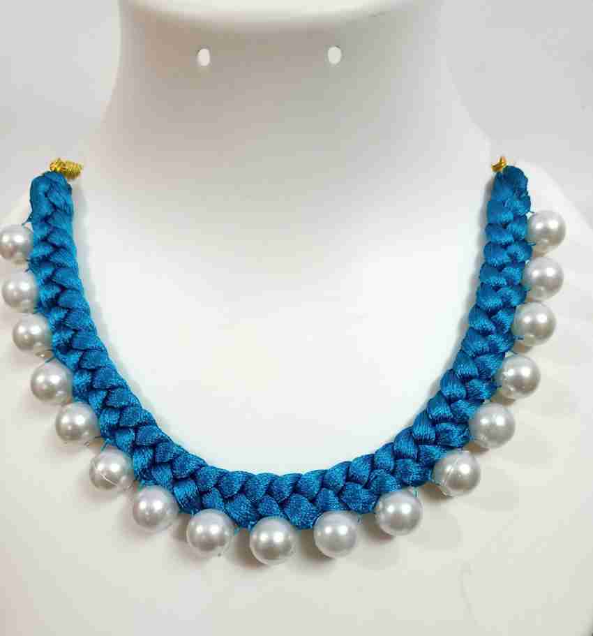 Silk thread clearance pearl necklace