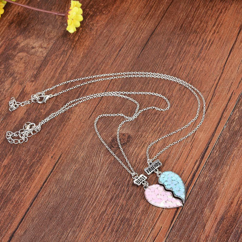 Friendship heart clearance necklaces split