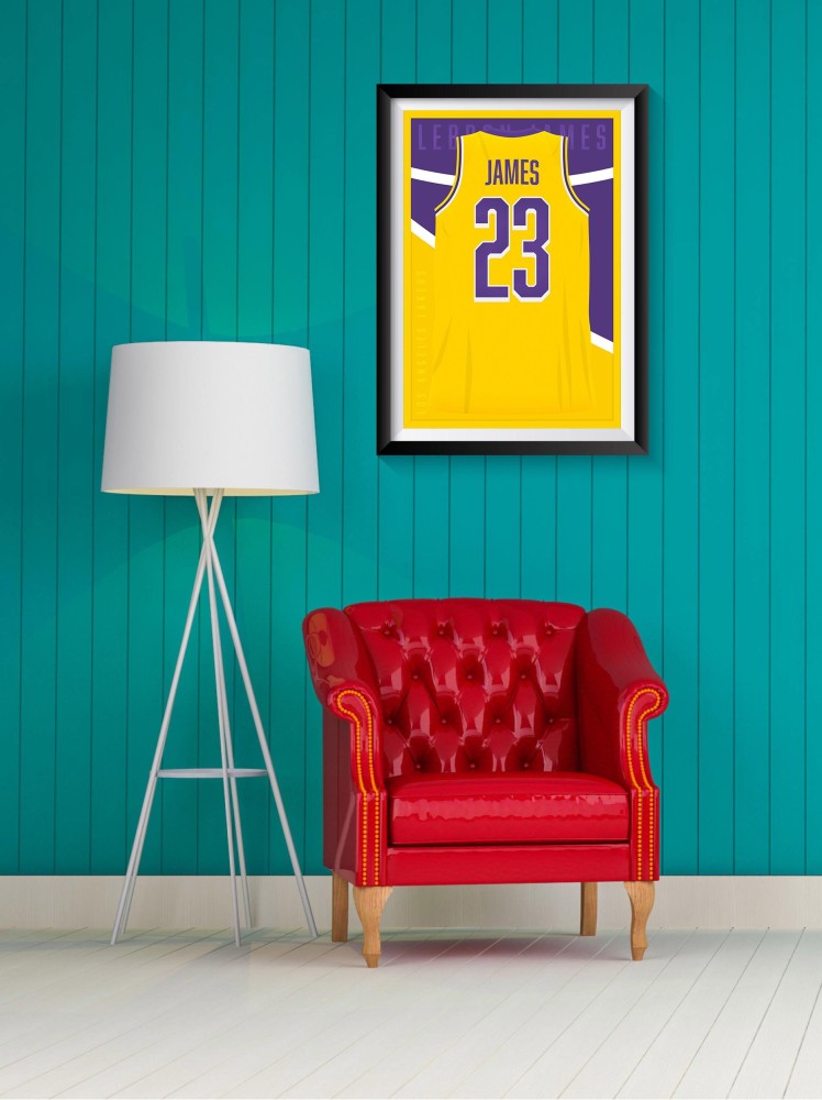 Lebron James Lakers jersey art illustration print