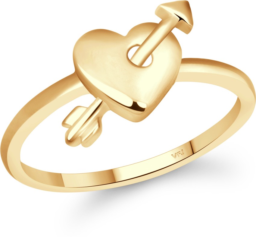 VIGHNAHARTA Stylish Curve Heart Ring CZ Gold Plated Alloy Ring for Women  and Girls [VFJ1628FRG14] Alloy Gold Plated Ring Price in India - Buy  VIGHNAHARTA Stylish Curve Heart Ring CZ Gold Plated