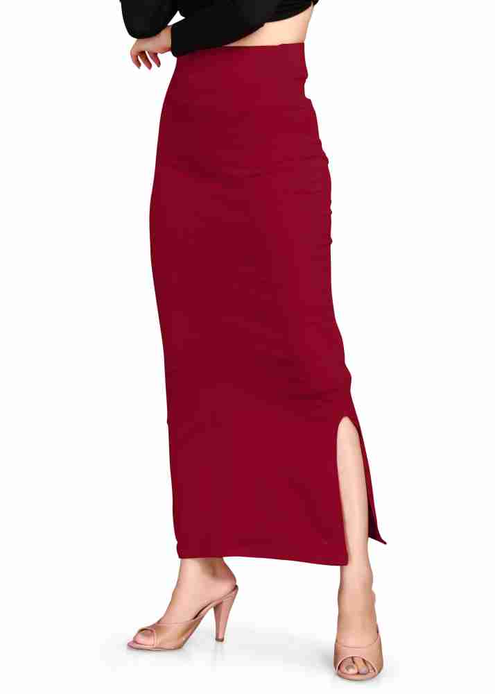 Mehrang Lycra Saree Shapewear Petticoat for Women, Cotton Blended,Petticoat,Skirts  for Women,Shape Wear Dress for Saree, Maroon, XL price in UAE,  UAE