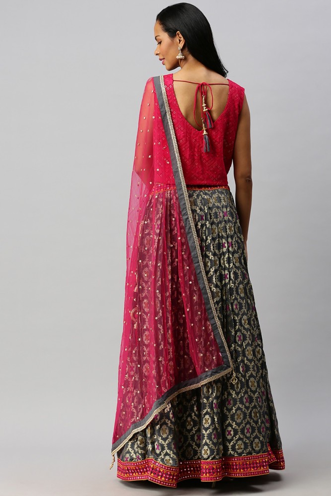 Discover more than 147 grey and pink combination lehenga