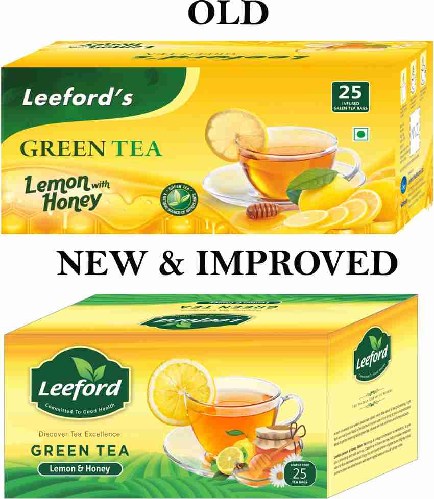 Leeford Green Tea Lemon With Honey Natural Antioxidants 25 Tea Bags Lemon Honey Green Tea Bags Box Price in India Buy Leeford Green Tea Lemon With Honey Natural Antioxidants 25 Tea