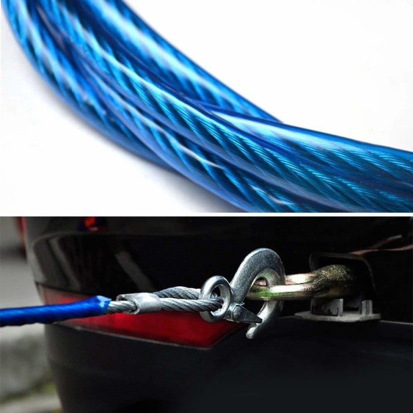 TONSYL 10mm Car Tow Cable Heavy Duty Towing Pull Tow Ropes 5 Tons Wire  Cable High Strength-Safety Hook Steel Wire Trailer Car Boat Emergency Towing  Rope for faulty Vehicles : : Car