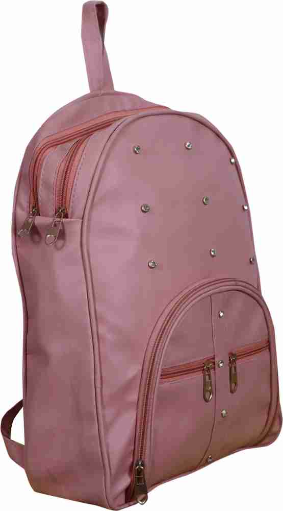 AMNEE Pu leather bags pithu college bag backpacks for girls 10 L Backpack Peach Price in India Flipkart