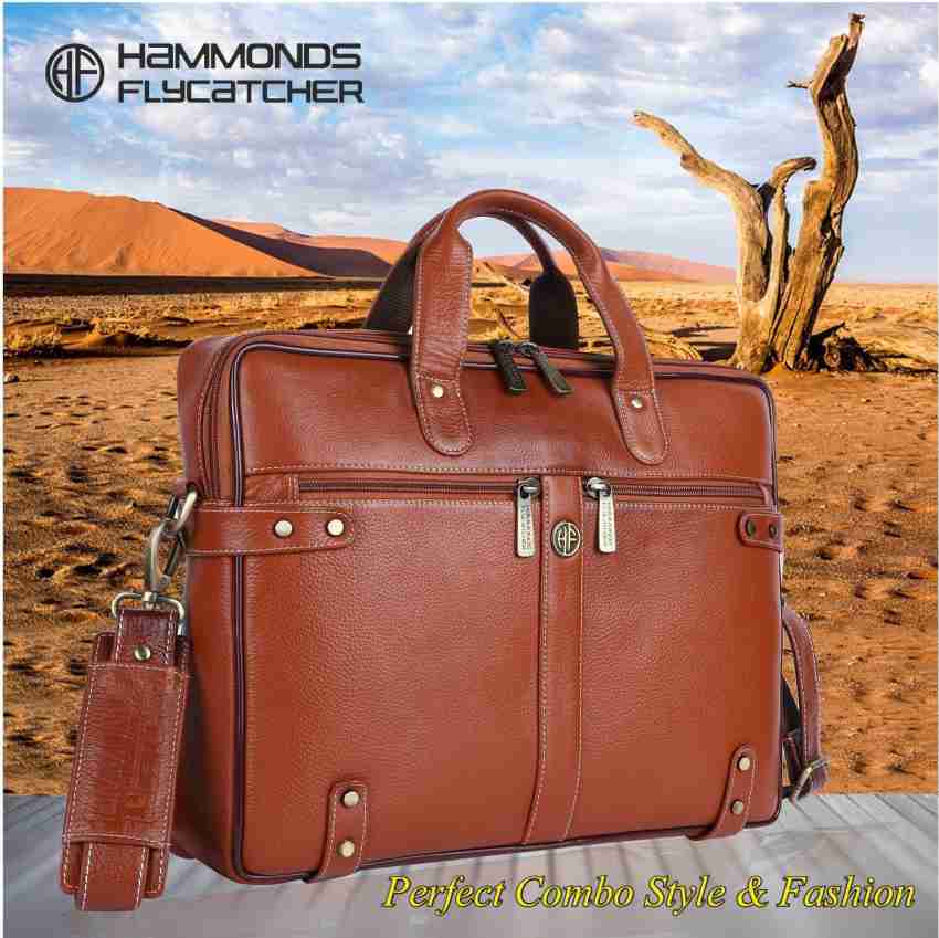 Hammonds Flycatcher Original Bombay Brown Leather Laptop Messenger  Bag (L=39,H=29, B=9 cm) LB152TAN Messenger Bag - Messenger Bag
