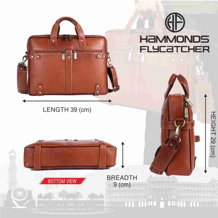 Hammonds Flycatcher Original Bombay Brown Leather Laptop Messenger  Bag (L=39,H=29, B=9 cm) LB152TAN Messenger Bag - Messenger Bag