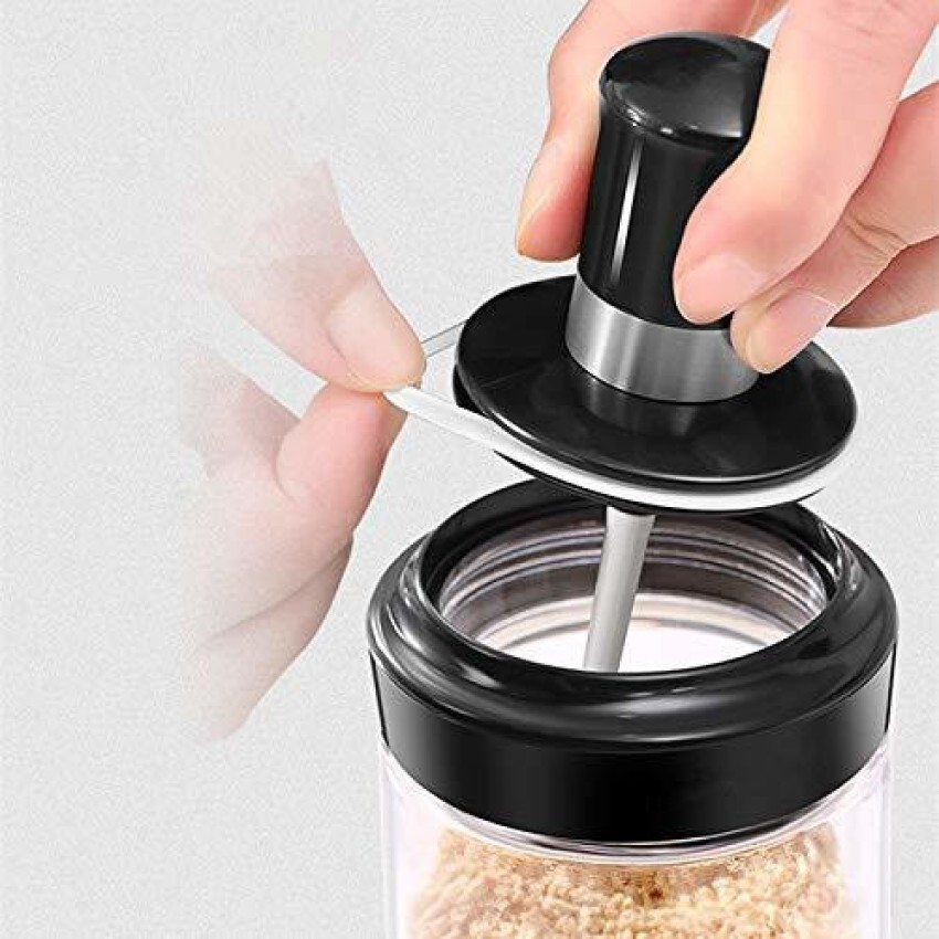 Kitchen Seasoning Containers Glass Spice Jars Container Transparent Sealed Storage Seasoning Box Lid with Spoon Kitchen Bottles