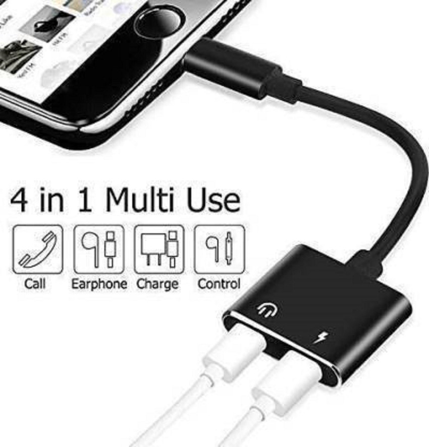 TekNex White 2 in 1 Dual Lightning Audio And Charger Adapter FOR
