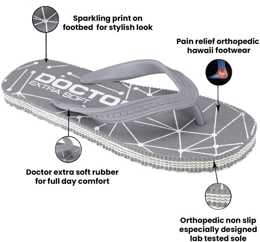 DOCTOR EXTRA SOFT Men Men s Hawaii Slipper Orthopaedic and Diabetic Comfort Ortho Care Bathroom Rubber Flip Flops and House Slipper for Gent s and
