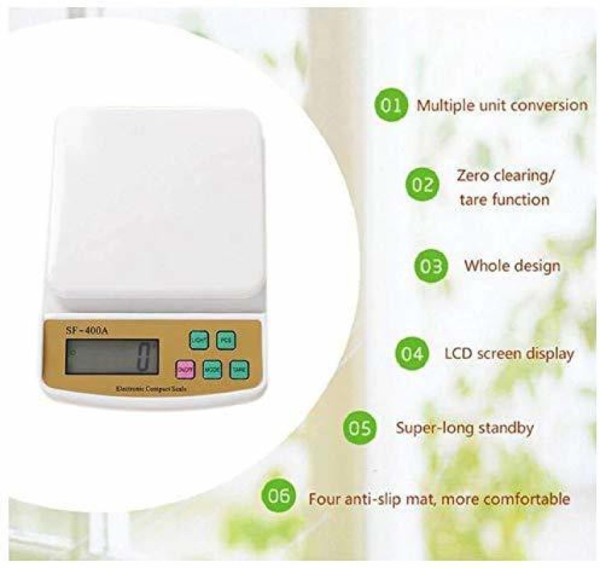 Kitchen Weighing Scale with Adaptor 10 kg with Tare Function SF 400A