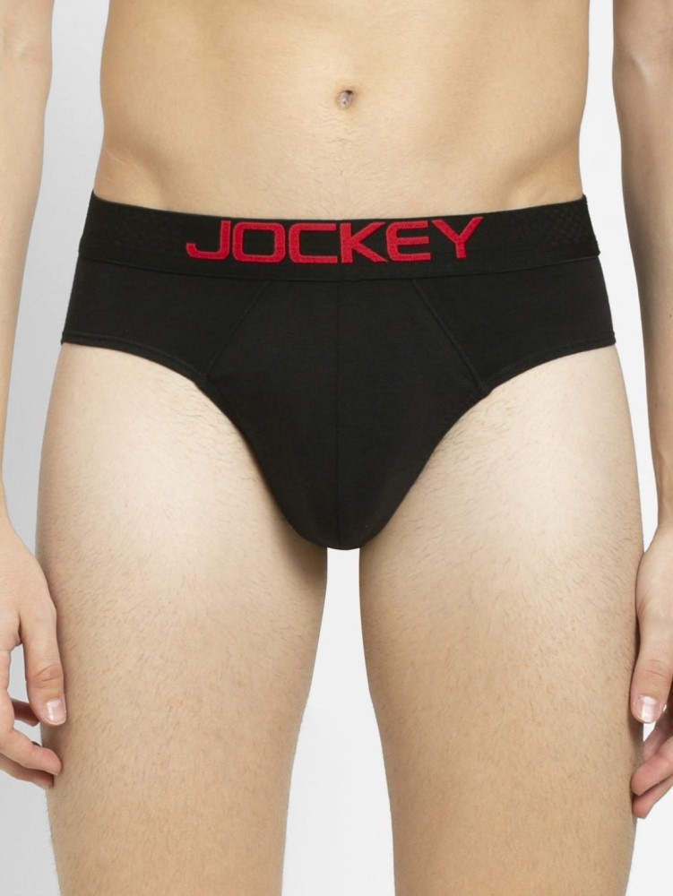 Jockey US49 Black Super Combed Cotton Briefs with Ultrasoft Waistband -  Pack of 2