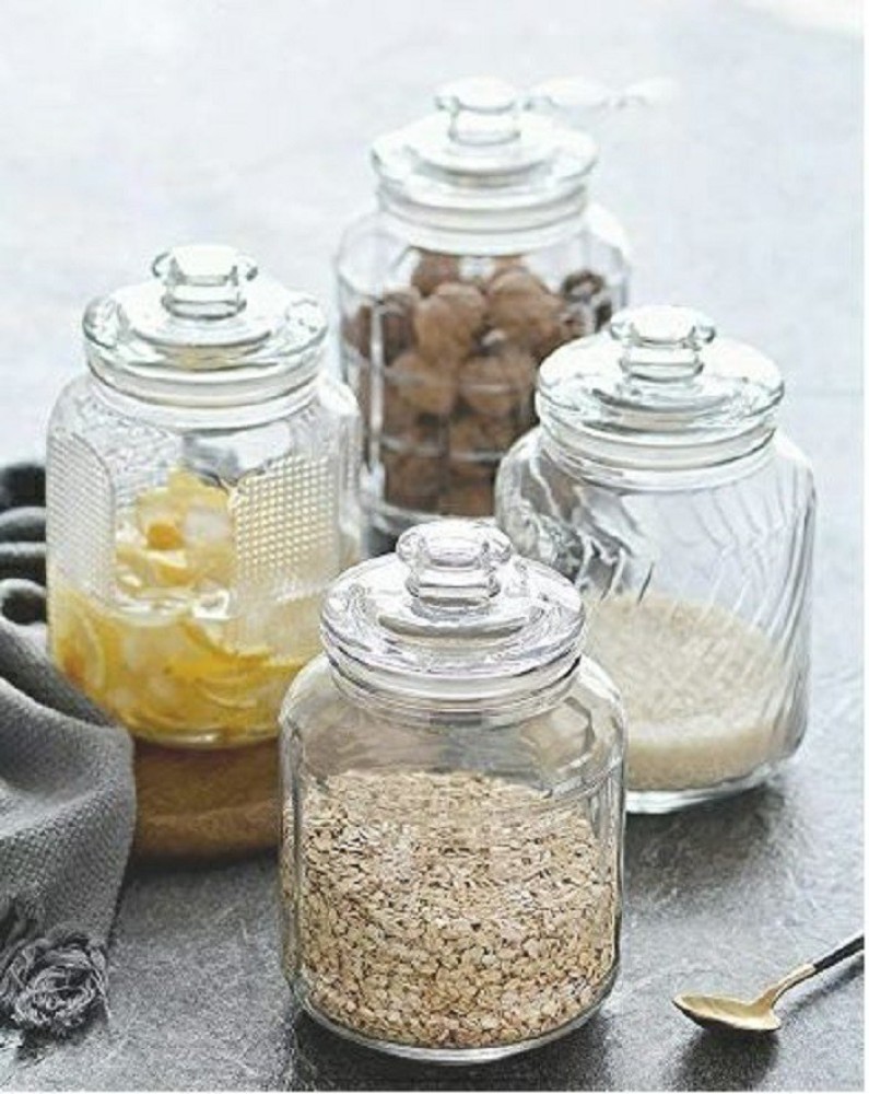 Buy JNSM Glass Container Jar With Lid For Kitchen Small Jars for