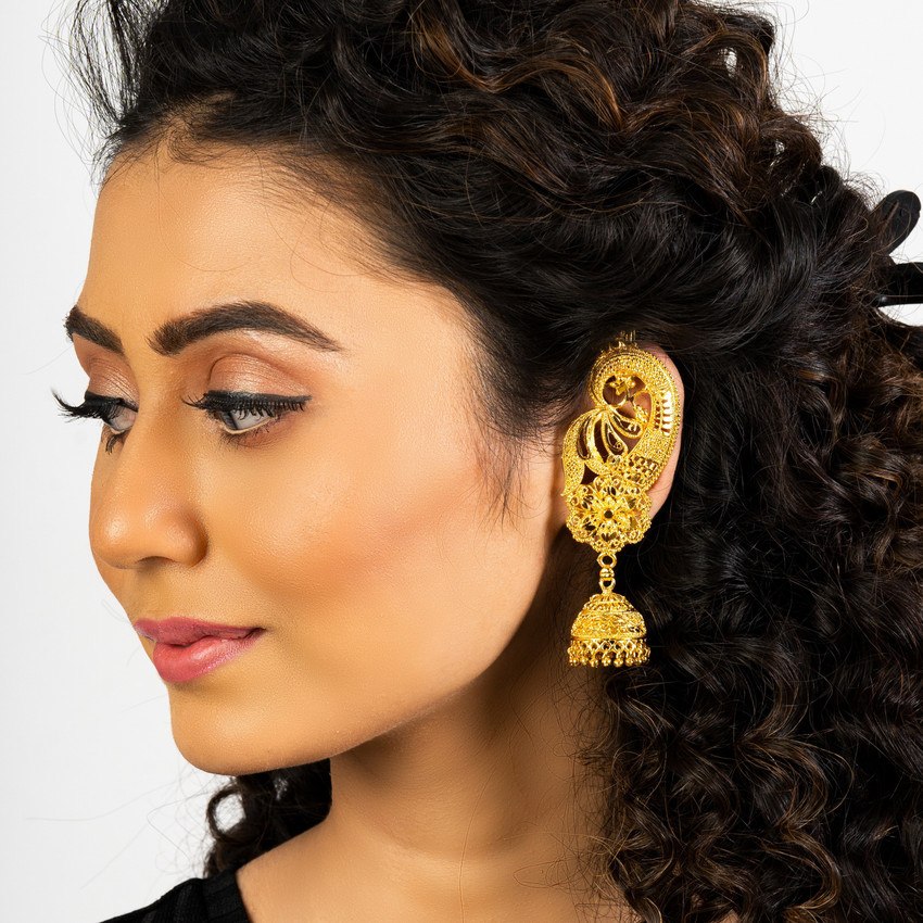 Details more than 80 ear cuff jhumka gold earrings best esthdonghoadian