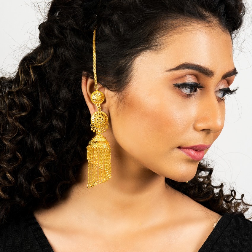 Buy ANTICO Traditional Ethnic Fancy Chain PINK GOLD Oxidized Jhumka Earrings  for Girls and Women Online at Best Prices in India  JioMart