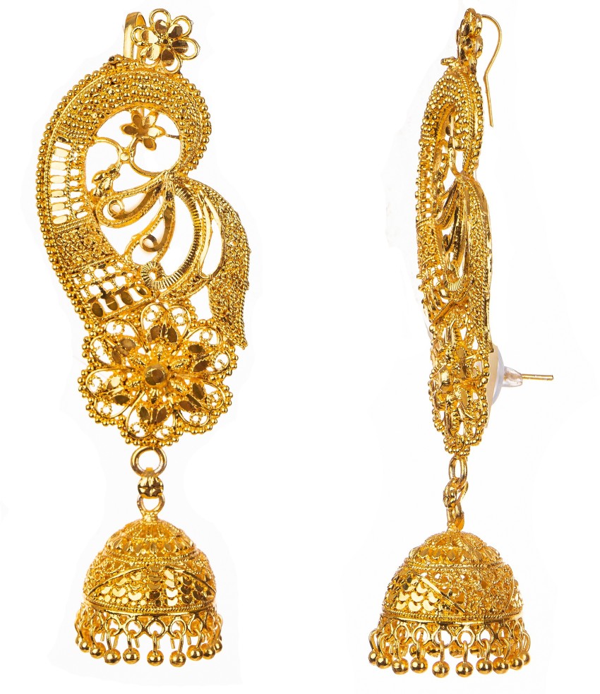 Buy Parinaaz Fashion Jewellery Traditional Stylish Gold Plated Crystal  Wedding Jhumki Earcuff Earring Set Online at Low Prices in India   Paytmmallcom