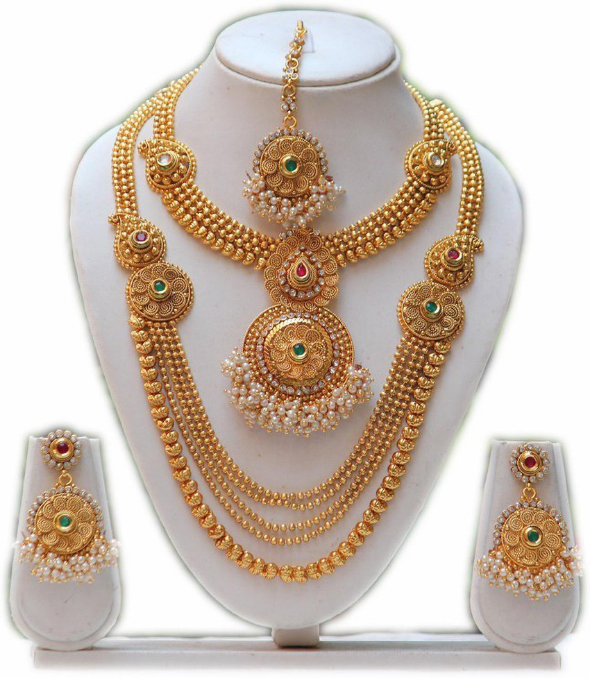 Swarajshop Copper Gold plated Gold Jewellery Set Price in India Buy Swarajshop Copper Gold plated Gold Jewellery Set Online at Best Prices in India Flipkart