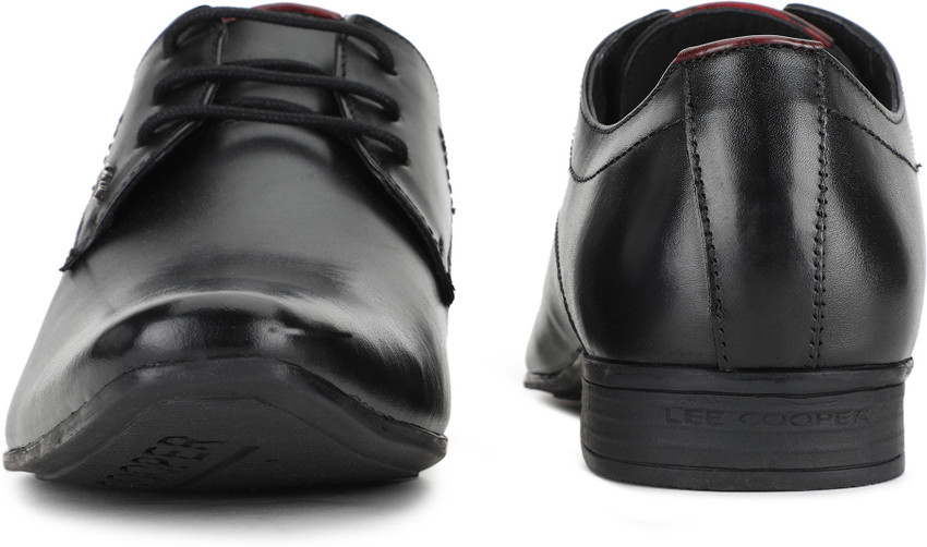Lee cooper black leather casual shoes best sale