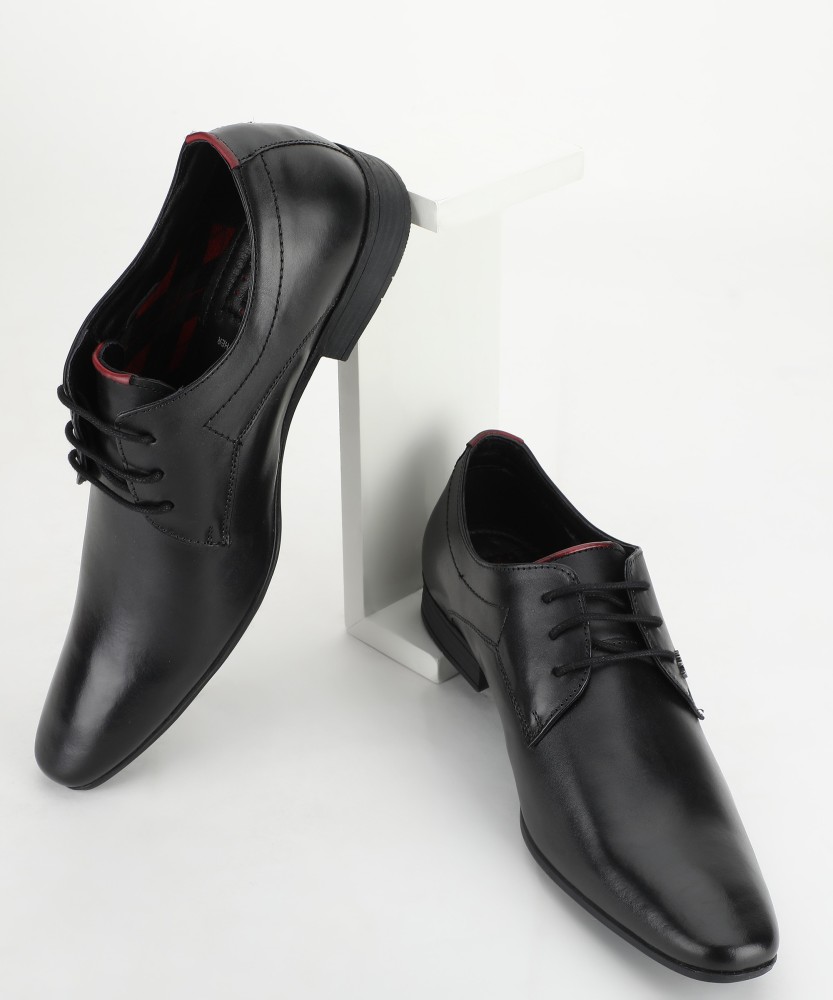 Lee cooper men's hot sale black leather formal shoes