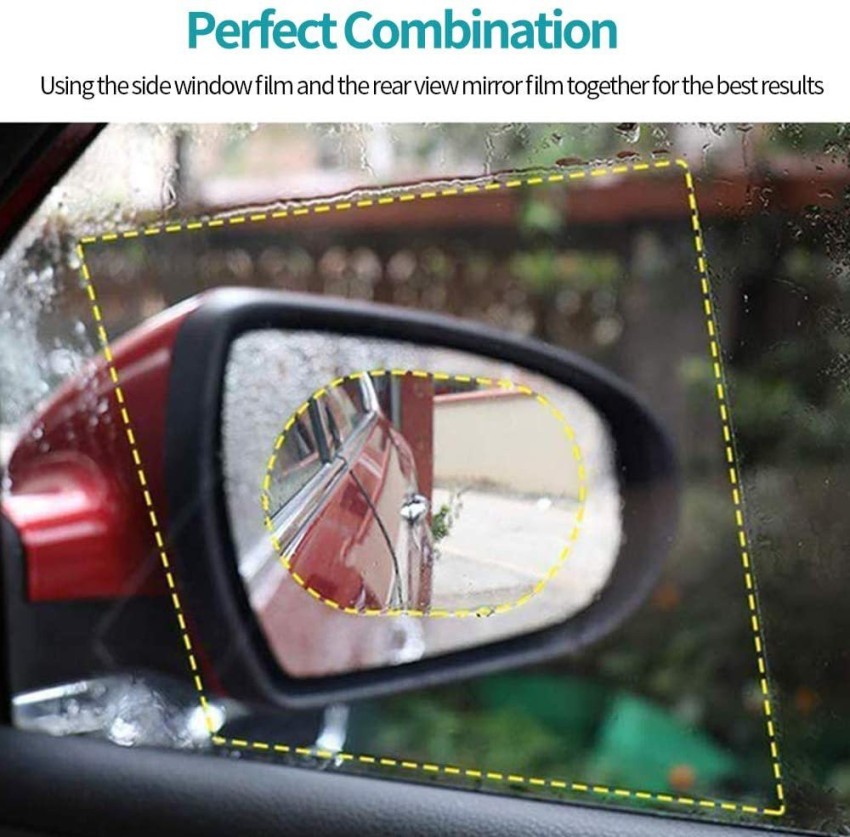 Maison 4pcs Car Rear View Mirror Film - Anti-Fog Anti-Glare Anti-Scratch  Anti-Mis Rainproof Waterproof HD Mirror Window Film Clear Protective  Sticker for Car Mirrors & Side Windows, Safe Driving Car Mirror Rain