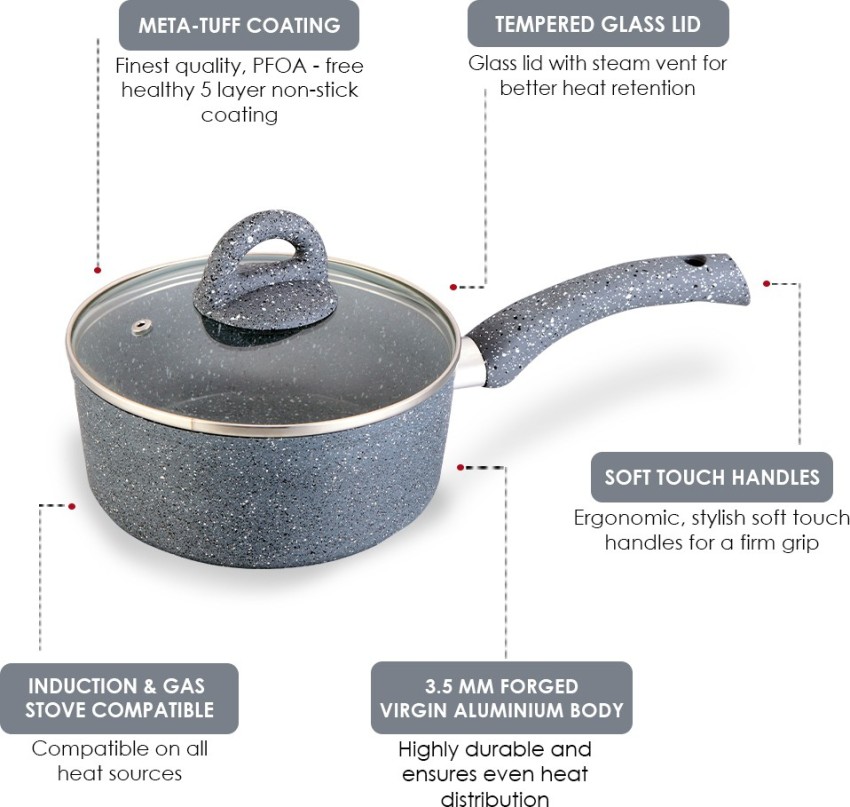 Buy Carote Non Stick Sauce Pan Induction&Gas Tea Pan, Granite Milk