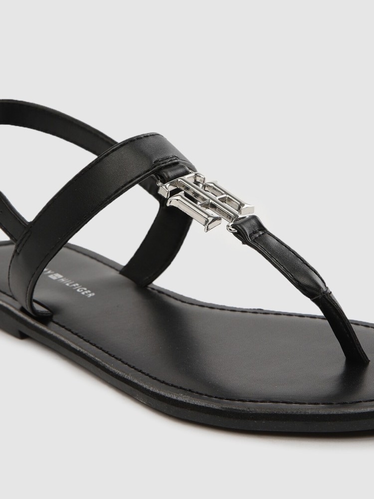 Tommy hilfiger women's discount black flip flops