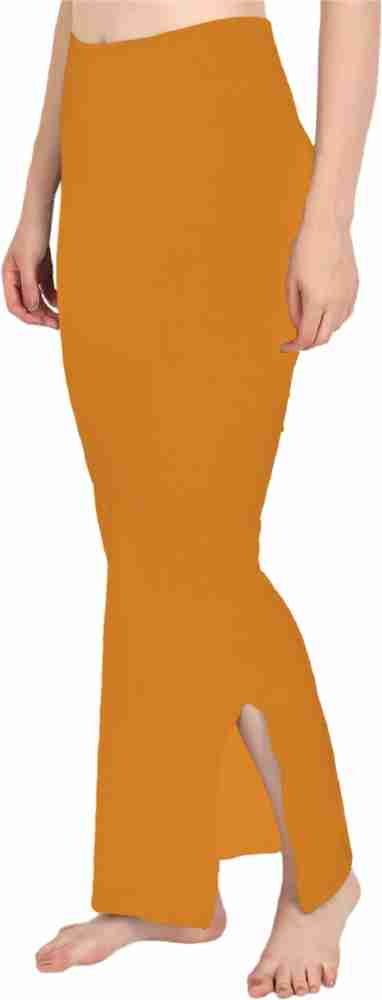 SCUBE DESIGNS Women Saree Shapewear Mustard Yellow (M) Lycra Blend  Petticoat (M) - Price History