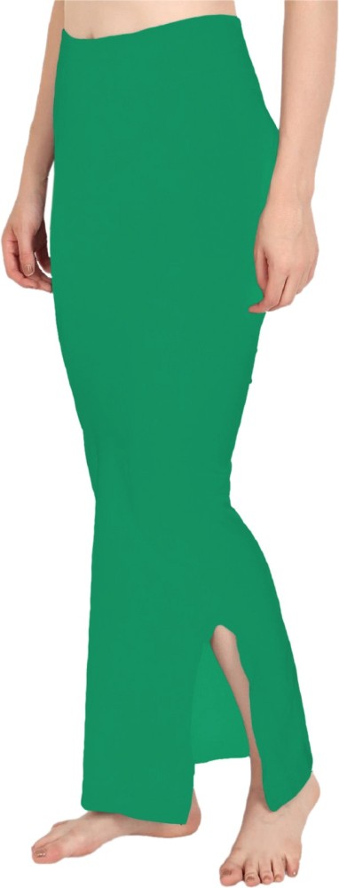 SCUBE DESIGNS Flared Saree Shapewear Green (M) Lycra Blend
